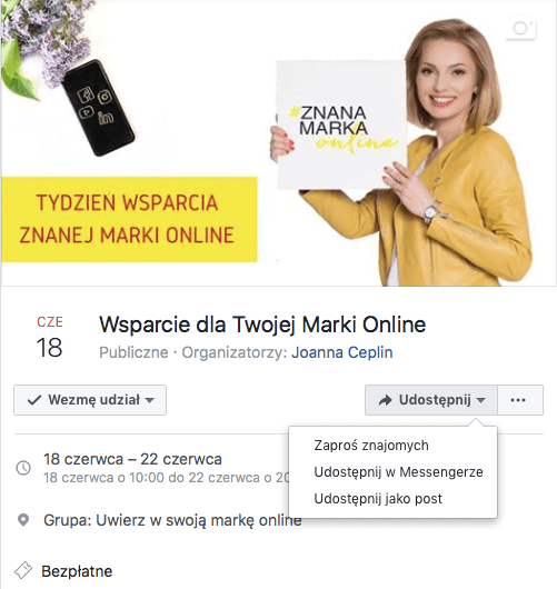 wydarzenie na facebooku