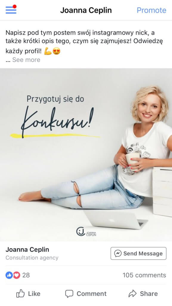 konkurs na instagramie przygotowanie