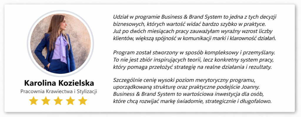 Rekomendacja uczestniczki Mentoring LAB